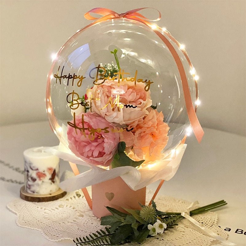 Reusable Led Bobo Balloon for Flower Bouquet / Party Decorations