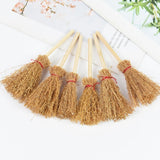 Load image into Gallery viewer, 10pcs Miniature Witch Straw Brooms for DIY Decoration
