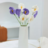 Load image into Gallery viewer, Set of 5 Cotton Yarn Knitting Artificial Flowers Finished Crochet Calla Lily