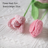 Load image into Gallery viewer, Set of 5 Cotton Yarn Crochet Finished Tulips Artificial Flower Branches