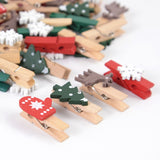 Load image into Gallery viewer, 100 Pieces Christmas Wooden Clips