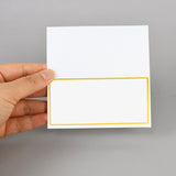 Load image into Gallery viewer, Golden Frame White Blank Table Number Cards Pack 60