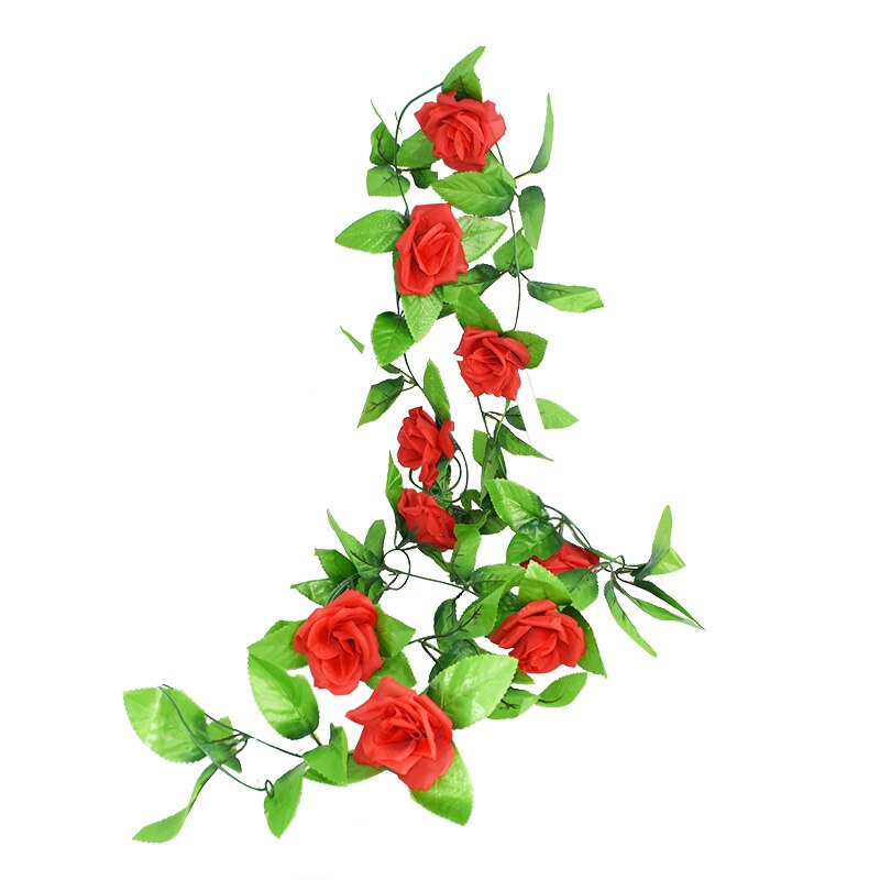 Silk Artificial Rose Vine Plastic Garland Floral Supplies Store