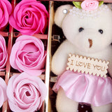 Load image into Gallery viewer, Soap Rose Teddy Bear Gift Box Thank You Gifts