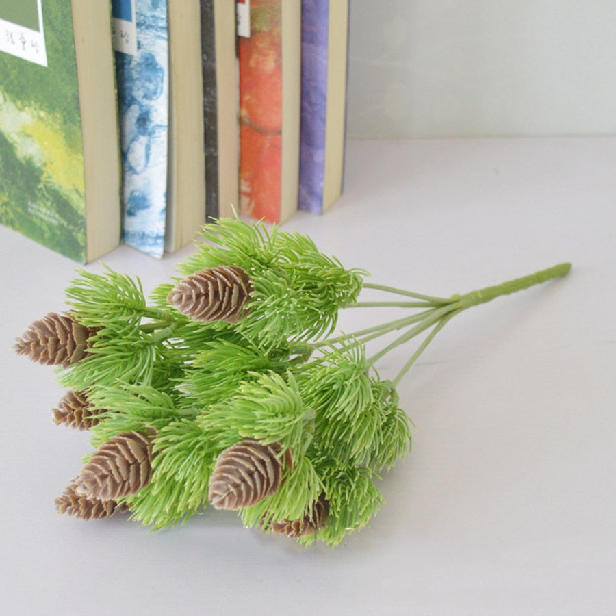 Artificial Plastic Pine Cones Green Branch – Floral Supplies Store