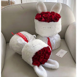 Load image into Gallery viewer, Bunny Ears Plush Fabric Flowers Bouquet Packaging Materials