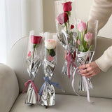 Load image into Gallery viewer, Mirror Silver Single Stem Bouquet Bag Pack 30