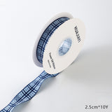 Load image into Gallery viewer, Polyester Plaid Bouquet Gift Packaging Ribbon (25mmx10Yd)