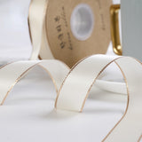 Load image into Gallery viewer, Double-sided Satin Ribbon with Rose Gold Edge (25mmx25Yd)