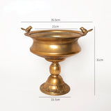 Load image into Gallery viewer, Antique Gold Vintage Iron Compote Flower Vase