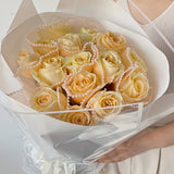 Load image into Gallery viewer, Pearled Edge Plicated Mesh Bouquet Flowers Wrapping Fabric