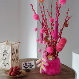 Load image into Gallery viewer, Long Plush Pink Vase Flower Arrangement Container