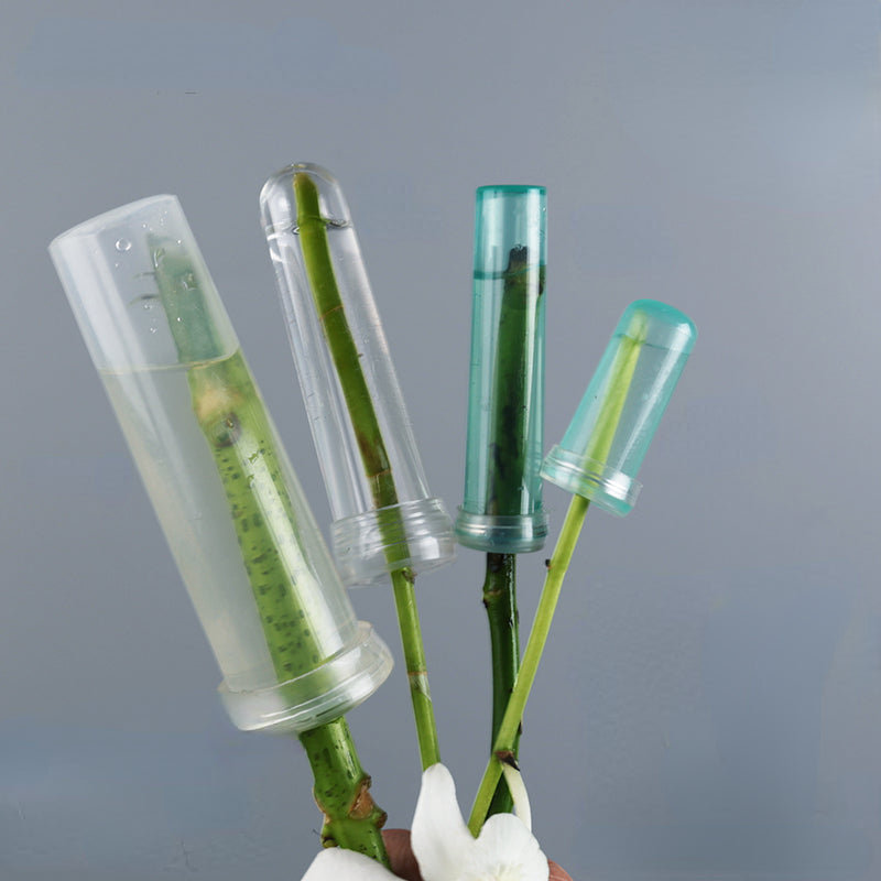 100Pcs Flower Water Tubes Transparent Plastic Flower Test Tubes Orchid Tubes  with Cap for Flower Arrangements 
