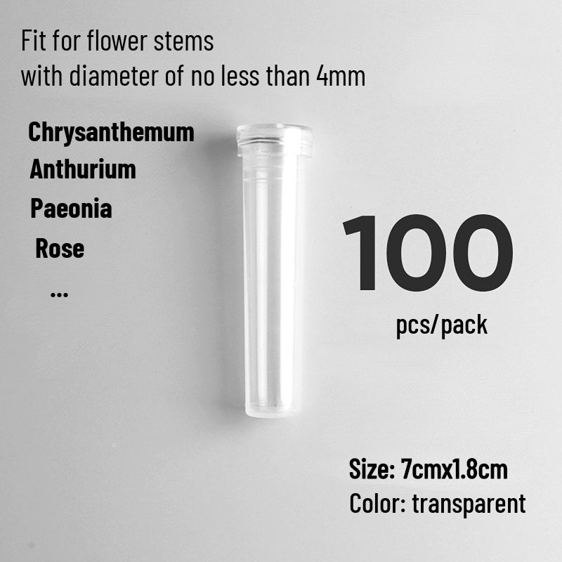 LAHONI 50 Pieces Floral Water Tubes, 4.3 Inch Flower Tube Plastic Flower  Vials with Caps for Flower Arrangement, Florist Supplies (Clear)
