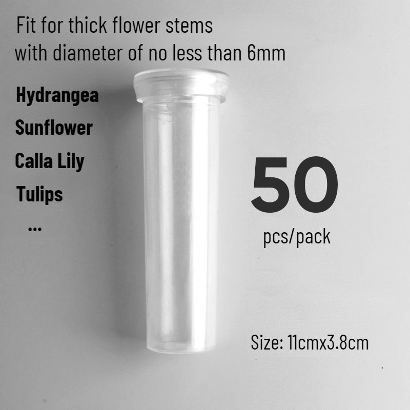 Juvale 100 Pack Flower Stem Water Tubes for Fresh Flowers, Floral Arrangements, Florist Supplies (Clear, 0.6 X2.8 in)