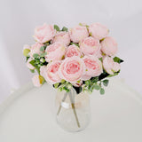 Load image into Gallery viewer, 1 Bouquet 9 heads Artificial Flowers Peony Tea Rose Autumn Silk Fake Flowers for DIY Living Room Home Garden Wedding Decoration