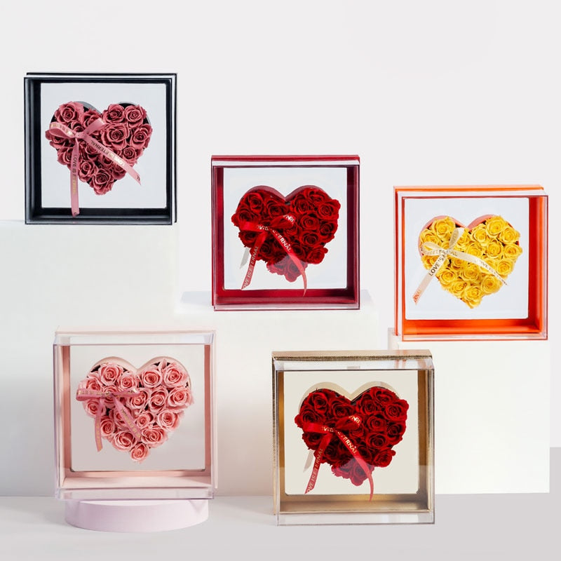 Transparent Acrylic Heart Box for Floral Design – Floral Supplies Store