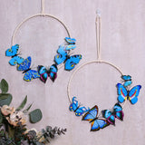 Load image into Gallery viewer, Colorful Wedding Wreath Nordic Romantic Butterfly Garland Wall Hanging Art Simulation Iron Pendant Home Decoration Accessories