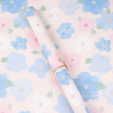 Load image into Gallery viewer, blue floral wrapping paper sheet
