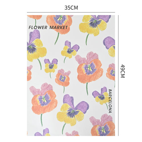 10 Counts Korean Floral Print Bouquet Wrapping Paper – Floral Supplies Store