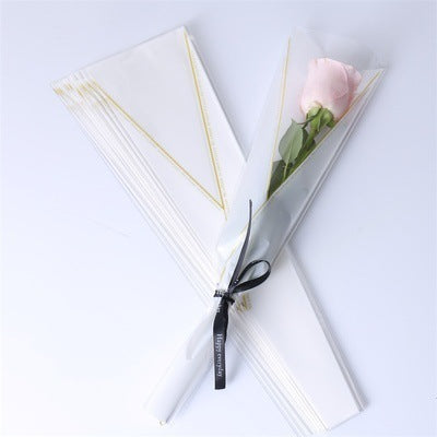 50Pcs Single Rose Plastic Packaging Bags Flower sleeves – Floral