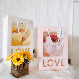 Load image into Gallery viewer, 10cs LOVE Gift Bag with Window Transparent Bouquet Packing Bags