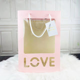 Load image into Gallery viewer, 10cs LOVE Gift Bag with Window Transparent Bouquet Packing Bags