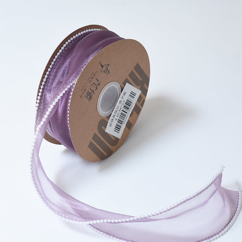 1.5 Inch Sheer Organza Pearl Ribbon for Bridal Bouquets Gifts Wrapping –  Floral Supplies Store