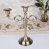 Load image into Gallery viewer, Metal Gold/Bronze Plated Candle Holder Retro 3-Arms Candelabra For Wedding Prop Candlelight Dinner Hotel Home Decoration